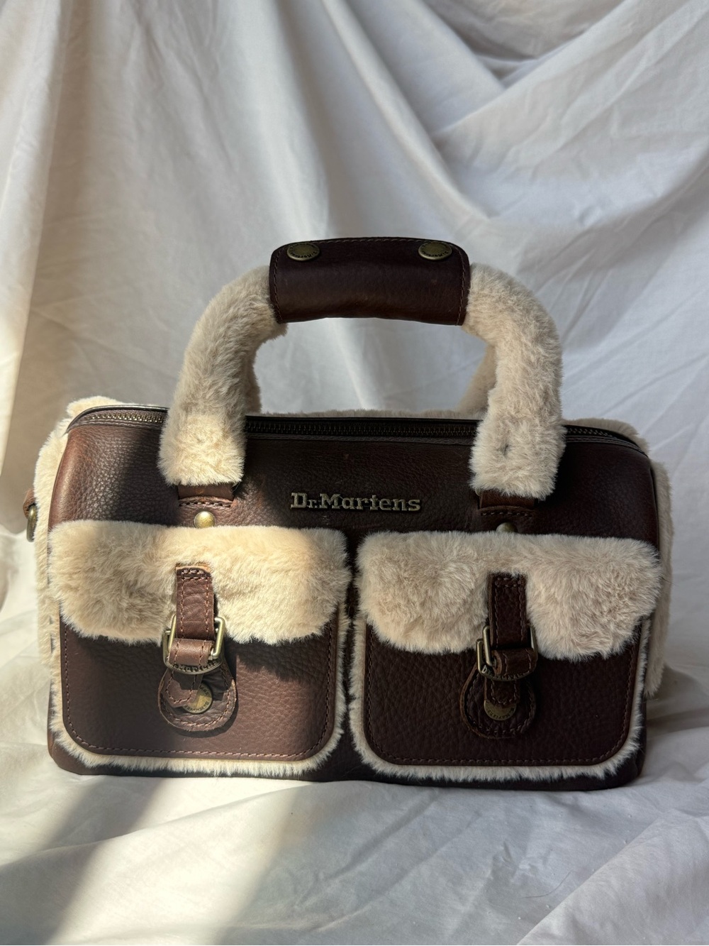 Dr. Martens brown Leather  fur Top Handle